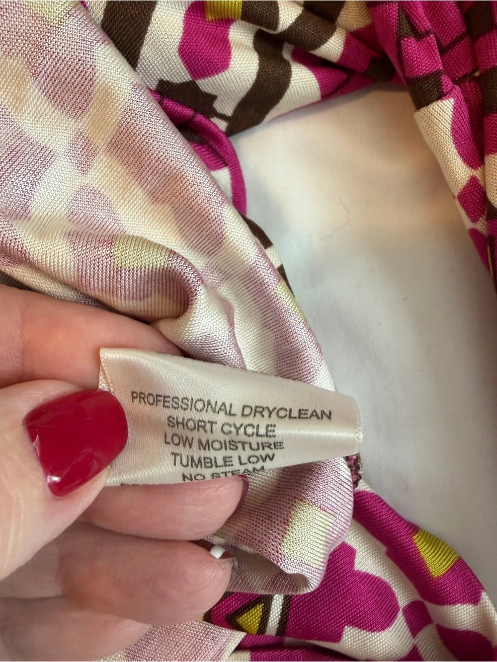 Tory Burch 100% Silk Dress L Y2K Geometric Pink Brown Designer B18